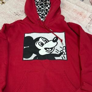 Coach Keith Harding Red Mickey Mouse Hoodie